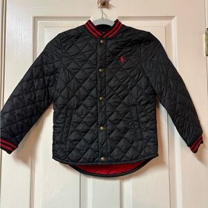 Polo Ralph Lauren Puffer Jacket Quilted Black Youth Boys size 7